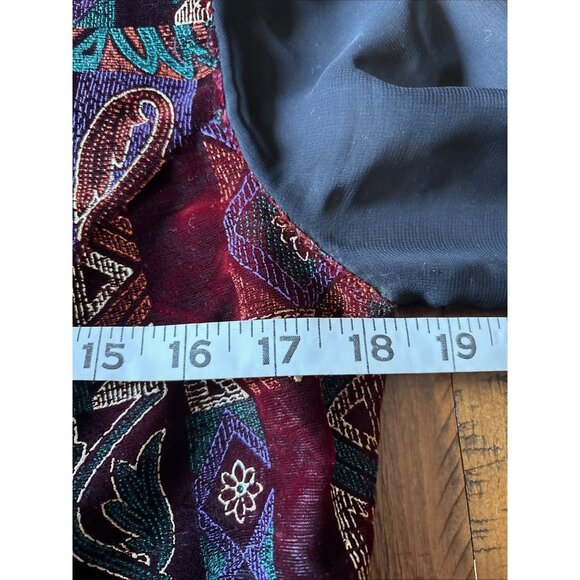 vintage byer california Blouse Burgundy Velvet Button Front Size Medium Cropped - Picture 5 of 7